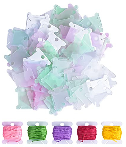 Almacenamiento de hilo de bordar, 120 unidades, de plástico, bobinas de hilo de bordar, tarjetas, punto de cruz, organizador, bobinas para manualidades, bordado, costura, almacenamiento de hilo de