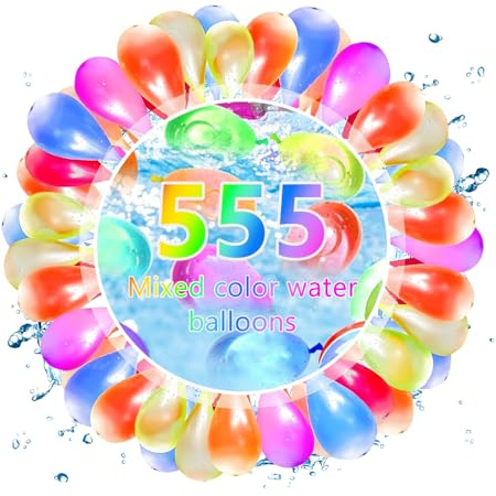 Water Balloons - 555 PCS Self Sealing Quick Fill Water Bombs | 10s Filling No Tying No Leaks for Kids Ages 3-10 Outdoor Garden Pool Party Summer Water Fights