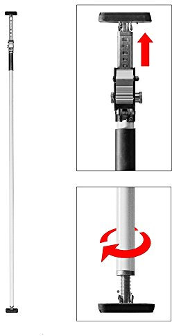 ALLEGRA AB175 Deckenstütze Profi Einhandstütze bis 60kg Baustütze Höhe 175cm Teleskopstütze Montagestütze (Weiß)
