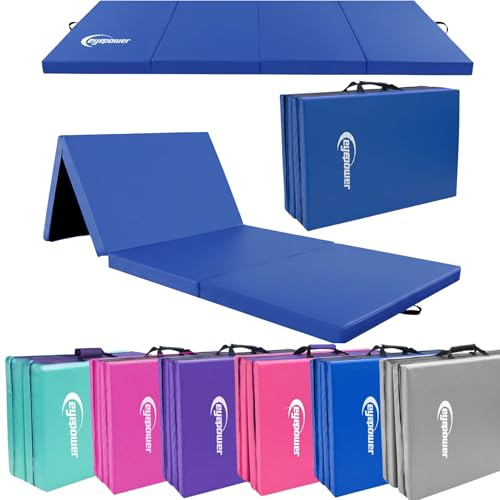 eyepower Tapis de Gymnastique Pliable Épais - Tapis de Gym 180x60x5 cm pour Gymnastique Artistique Enfant & Maison - Matelas de Sol Amortissant pour Sécurité