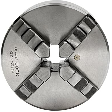 Mandrino a quattro ganasce autocentrante Chuck 4, tornitrice, mandrino trifase Ø 80/100/125 mm, per lavori di fresatura, foratura e tornitura (125 mm)
