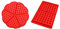 Voarge 2 Piezas Molde Gofres Silicona, Moldes Waffle, Galletas para Tarta Muffin Cocina Herramientas, para Lavavajillas, Horno, Microondas, Refrigerador, Color Rojo