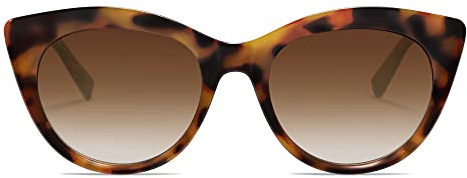SOJOS Trendy Polarized Sunglasses for Women,Retro Cat Eye Womens Sun Glasses SJ2221 Tortoise Frame Brown Grading Lens