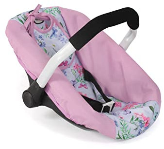Bayer Chic 2000 - Puppen-Autositz für Baby-Puppen, Puppentrage, Puppenzubehör, Flowers, rosa