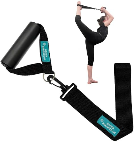 Leg Stretcher Strap with Foam Handle Stabilizer, Professional Flexibility Trainer and Portable Stretching and Gymnastics Equipment for Ballet Dancers, Gymnasts, Cheerleaders and Athletes