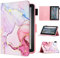 Fancity for All-New Amazon Fire 7 Tablet Case (Only Compatible with 12th Generation, 2022 Release), Smart Wake Sleep Slim Case with Card Slot, Flip Stand Cover for Amazon Fire 7 Tablet, Pink Marble
