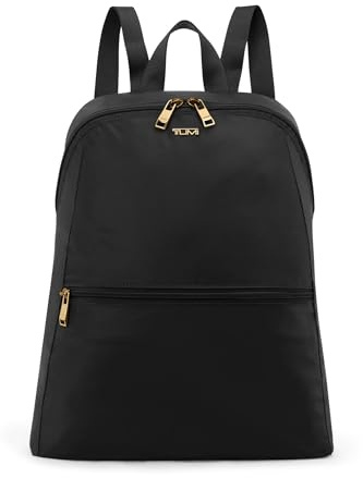 TUMI - Just In Case Faltbarer Rucksack – Leichter, kompakter Reiserucksack – für eine Reisetasche – 39,4 x 31,2 x 11,4 cm, Schwarz/Gold, Einheitsgröße, Voyageur Just in Case® Rucksack