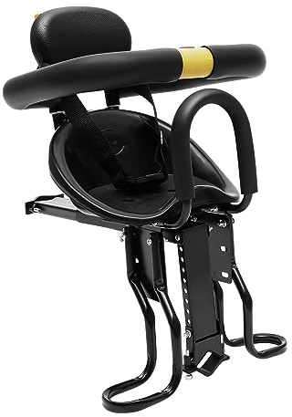 Begoniape Seggiolino per bicicletta anteriore con manico pieghevole per guardrail, regolabile fino a 100 kg, per mountain bike, biciclette, biciclette pieghevoli per adulti