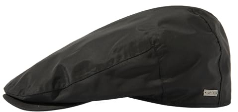 Comhats XL/XXL Waterproof Flat Cap for Men Peaked Rain Cap Newsboy Baker Boy Hats for Golf & Fishing, Gatsby Duckbill Caps for Shooting Walking Hunting Black