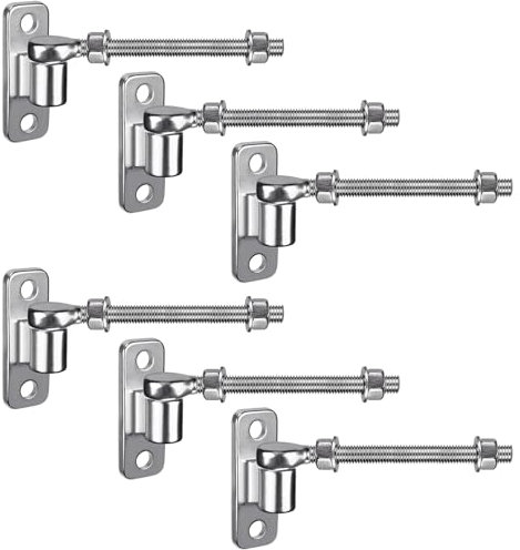 Insaga Torscharnier M12, 6er Schwerlast Gartentor Scharnier 16mm Kloben J-haken zu Bolzen mit Augen Platte Edelstahl Zauntor Torangel Verstellbar zum Schraube für Bauernhof Tor/Feld/Holzzaun, 200mm