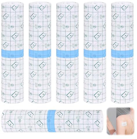 6PCS Bendaggi Trasparenti Impermeabili da 15cm x 1m - Cerotti Impermeabili per Doccia, Protezione per Tatuaggi e Ferite, Resistente all'Acqua per Sport e Doccia, Alta Aderenza (6PCS)