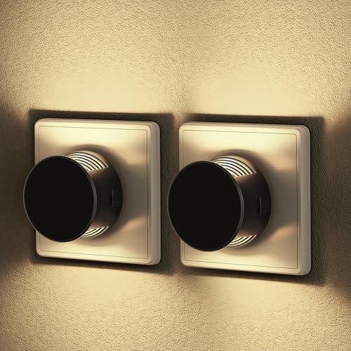 JandCase Presa Di Luce Notturna, 2 Pezzi Luci Notturne con Sensore di Luce, 3 Livelli di Luminosità Regolabili, 3000K Bianco Caldo Luce da Notte Bambini per Cameretta, Bagno, Corridoio, Cucina, Scale