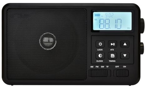 Suoumwa Radio Portátil por Internet, la Mejor Recepción, Radio FM, Bluetooth, Altavoz, Pantalla LCD, Despertador, Temporizador de Apagado Automático, Enchufe de la UE