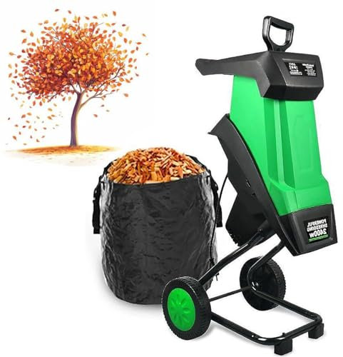 Leaf Mulcher,Electric Garden Shredder,Super Powerful Tree Branch Crusher,Wood Chippers, Shredders, & Mulchers,Tree Branch Crusher,with 50L Collection Bag, Suitable for Garden