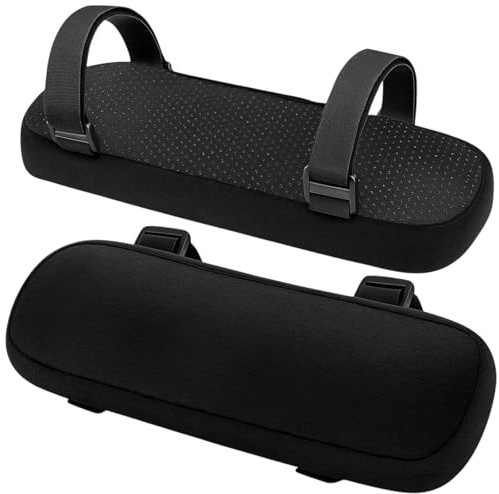 2 Pcs Office Chair Arm Covers, Office Chair Arm Pads, Arm Rest, Arm Covers Armrest Pillow Elbow Support Rest Cushion for Wheelchair Computer Gaming and Desk Chairs for Elbow Relief Ergonomic（Black）