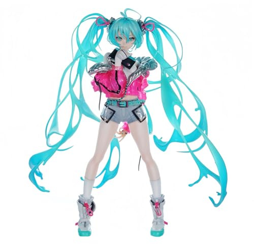 Jilijia Anime Miku Figura Statua Miku in Posizione Eretta Action Figure Modello Collezioni Desktop Decorazione Regalo di Natale Compleanno per Fan di Anime 24CM