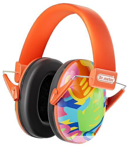 Dr.meter Cuffie Auricolari Bambini, Cuffie Antirumore Bambini SNR 27dB, Cuffie Protettive con Fascia Regolabile per Dormire, Studiare, Sparare, Concerti e Viaggi Multicolore