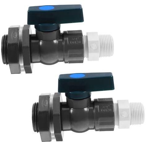 Gadpiparty 2 Pièces Robinet pour Tonneau de Pluie PVC Résistant Aux Intempéries avec Valve Intégrée pour Jardin Irrigation et Récupération Eau Extérieure Lot