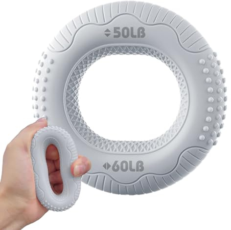 Anneau D'entraînement De Préhension – Exerciseur De Résistance Réglable De 20 À 60 Lb, Booster De Flexion Des Doigts, Cercle En Silicone Antidérapant, Générateur Force De Thérapie Des Mains, Équipe