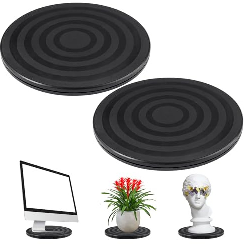 2 Pièces Plateau Tournant Manuel, 20 cm Tourne-Disque Rotatif, Plateau Tournant Universel, Support Pivotant, pour Télévision, Ordinateur, Artisanat, Projets D'artisanat, Plantes à Bonsaï