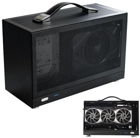 ITX Boîtier PC Mini - Châssis pour ordinateur Ultra de 20 cm, étui pour ordinateur portable, étui de jeu compact | armoire hôte pour étudiants, bureau à domicile, joué