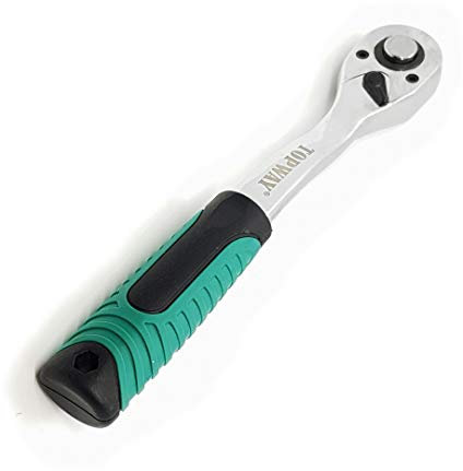 TOPWAY 3/8 Umschaltknarre, Ratschenschlüssel, 72 Zähne Schnellspann Steckschlüsselgriff, hochwertiger Chrom Vanadium Stahl, Autoreparatur Werkstattwerkzeug, 200mm 422907