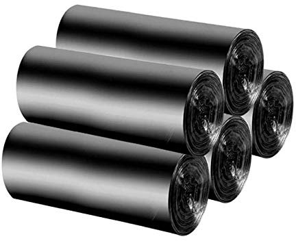 LKJHG 100% Sac à ordures biodégradable compostable de 15 litres, Poubelle Sac à ordures de Cuisine alimentaire-100 Sacs, Sac à ordures Noir