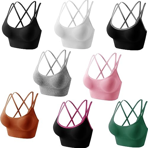Libella Set a 3 Pezzi Donne Reggisegno Push Up Bustier Sostegno Forte Imbottito Senza Cinturino Fitness Top di Sport 3714 Grigio Turchese Verde S/M