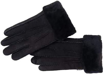 Nordvek - Gants pour femme avec bordures en fourrure - cuir de mouton véritable - # 301-100