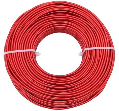 Uxney Filo metallico per gioielli, filo di alluminio 0,8mm - Per lavori manuali, creazione di gioielli, fai da te e artigianato in metallo (Rosso, 30 metri)