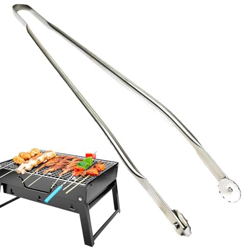 Pince À Retourner Les Saucisses, 30cm / 40cm / 50cm Pince À Barbecue Robuste Avec Roulettes, Pince De Cuisine En Acier Inoxydable Pour La Cuisson, Pince À Gr À Long Manche Facile À Nettoyer