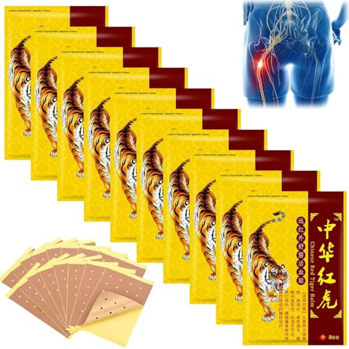 Patchs Anti-Douleur,80Pcs Patchs de Soulagement de Douleur,Tiger Soreness Relief Patch,Patch de Soulagement du Dos au Cou,Soulager Douleurs de Dos Cou Épaule Jambes Musculaire