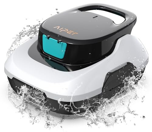 AIPER Scuba SE Robot Piscine, Reconditionné Aspirateur Piscine sans Fil, 90 Minutes de Nettoyage, Fonction de Stationnement Automatique, Idéal pour Piscines Hors Sol 80㎡ (Reconditionné)