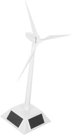 ABOOFAN 1ensemble Éolienne Solaire Plastique Blanc Modèle Rotatif De Bureau Jouet Décoratif pour Maison Bureau Facile à Assembler sans Batterie Ni Colle
