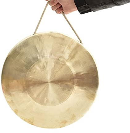 trummor och gonggonger， Gong 23 cm handgjort bleckblåsinstrument med trumstock kinesisk slagverksinstrument lämpligt for speluppträdande minigong(36cm)