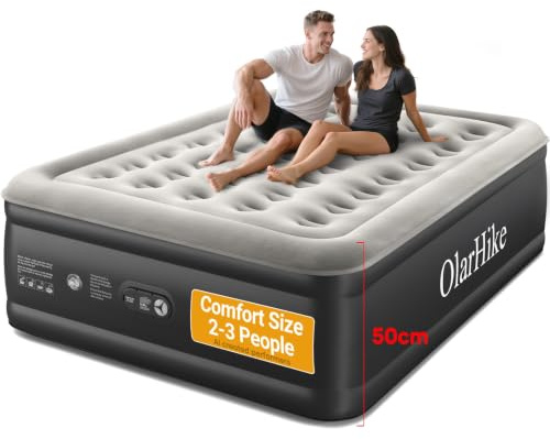 OlarHike 50cm High King Size Airbed, Inflatable Mattress, 152 x 203 x 50cm