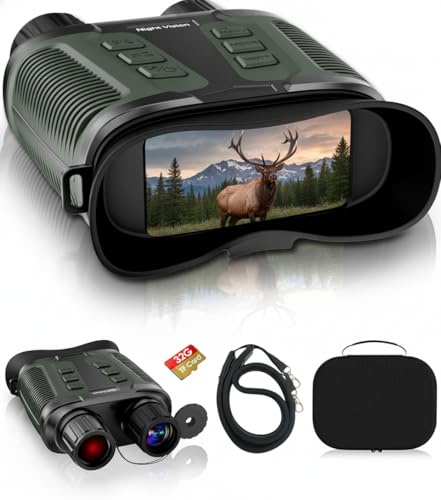 Night Vision Binoculars for Adults, 4K Full-Colour Digital Night Vision Goggles with 8X Zoom, 36MP Photos, 1000m Viewing Range, 7-Level IR, Rechargeable 4000mAh – for Camping, Wildlife & Security