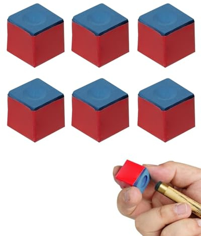 HUVZOR 6 Pièces Billard Billard Craie Cue Chalk Pool Chalk Craie Billard Boîte Craie Billard Americain Idéals pour Tapis Billard No-Slip Adhérence Queue de Billard(bleu)
