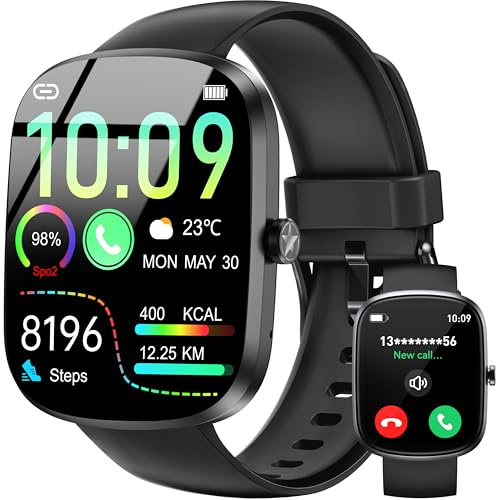 OUKITEL Montre Connectée Homme Femme,1.91HD Smartwatch avec Appels Bluetooth,Montre Sport avec 140+Mode Sport,Moniteur Sommeil/Fréquence Cardiaque/Podomètre,Étanche IP68,Smart Watch pour Android iOS