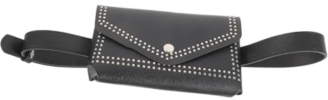 ibasenice Paquet Ceinture Femme en Cuir Noir Style Punk Paquet Banane Multifonction et Décoration Cloutée, pour Soirées et Fêtes Élégantes