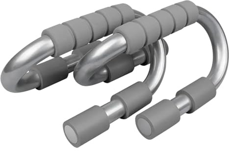 Push Up Bars, Strength Training Push Up Handles with Foam Grip, Non Slip Fitness Bars for Home Gym Chest, Arms & Shoulder Workout (Grey)