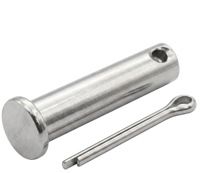 5 bulloni a innesto M18 in acciaio inox 304 con perno, testa piatta, bullone a forcella monoforo, lunghezza 40-150 mm, bulloni per gancio di traino tosaerba, mobili (18 x 50)
