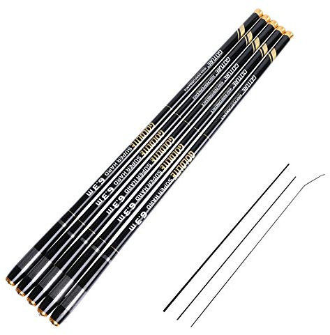 Goture Telescopic Tenkara Fishing Rod Collapsible Crappie Rods 1 Piece Portable Hand Fishing Poles Carbon Fiber Telescoping Stream Ultralight Inshore Carp Bamboo Pole Bass Trout 12 15 18 20 21 24Ft