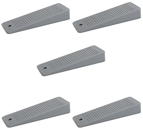 5 x Cuña para puerta/Tope para puerta de goma dura | sossai® TSK95 | Color: gris