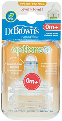 Dr Browns WN1201-INTL Dr Browns Level 1 Weithals-Silikon-Nippel, 2 Stück