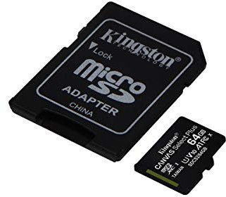 CHEMAGLIETTE! - Kingston micro SDHC 64 GB Canvas Select 80R CL10 UHS-I con adaptador SD