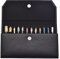 erofa 12 Schwarz Füllfederhalter Etui PU Leder Organizer Tasche Portfolio, Wasserdichter Canvas Stifthalter mit Trennschlitz