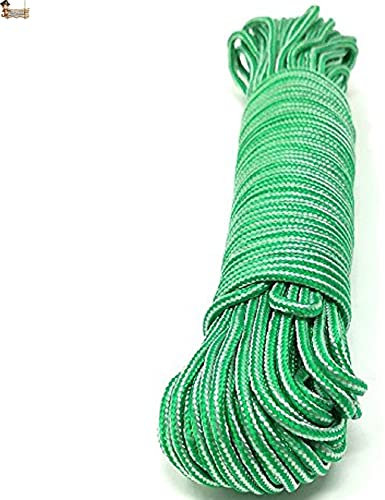 BricoLoco.com Cuerda tendedero. 1x20 MTS. Tender Ropa en Exterior o Interior. Tendedero de poleas, Acampada, Camping, jardinería. Polipropileno Trenzado. Ø 4 mm. (1x20 MTS.)