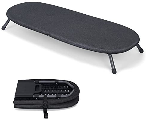 Duwee Bügelbrett Kleines klappbar, zusammenklappbares Bügelbrett mit hitzebeständigem Bezug, tragbar, kompakt und platzsparend, 32 x 82 cm