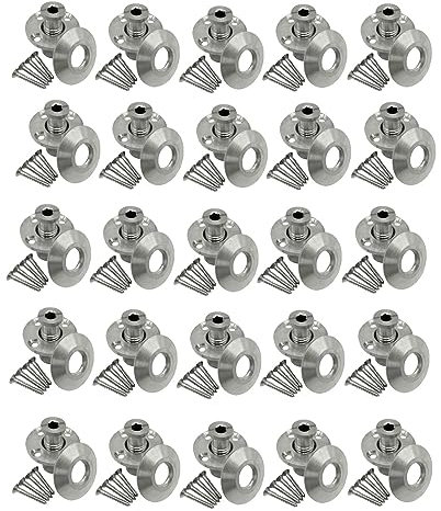 Poolzilla Pool Safety Cover Stainless Steel Anchor with Collar for Wood Decks - 25 Pack - Universal Fit